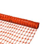 Mesh, plastic safety fencing in orange for marking job site perimeters and more