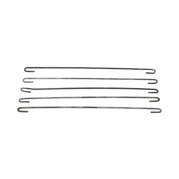 Ground pins used to stabilize wire forms for building retaining walls and securing slopes