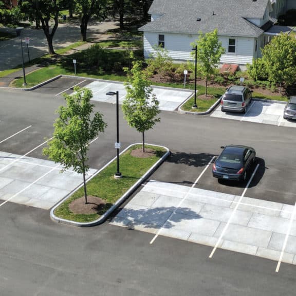 Freshly installed STORMCRETE in a parking lot.