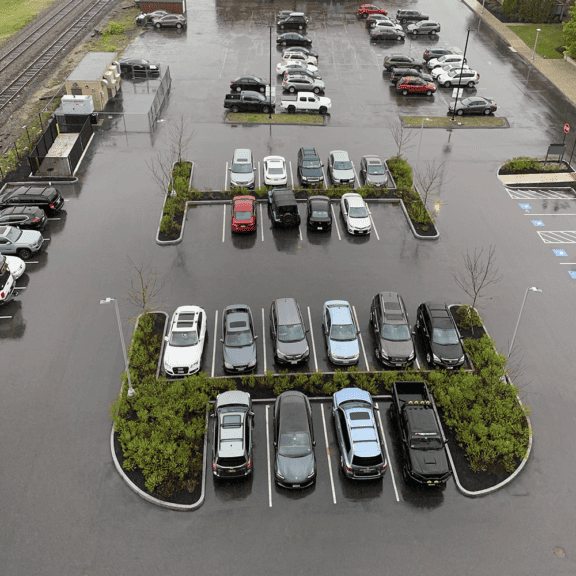 Maine Medical Center parking lot that uses R-Tank Underground Storage Modules.