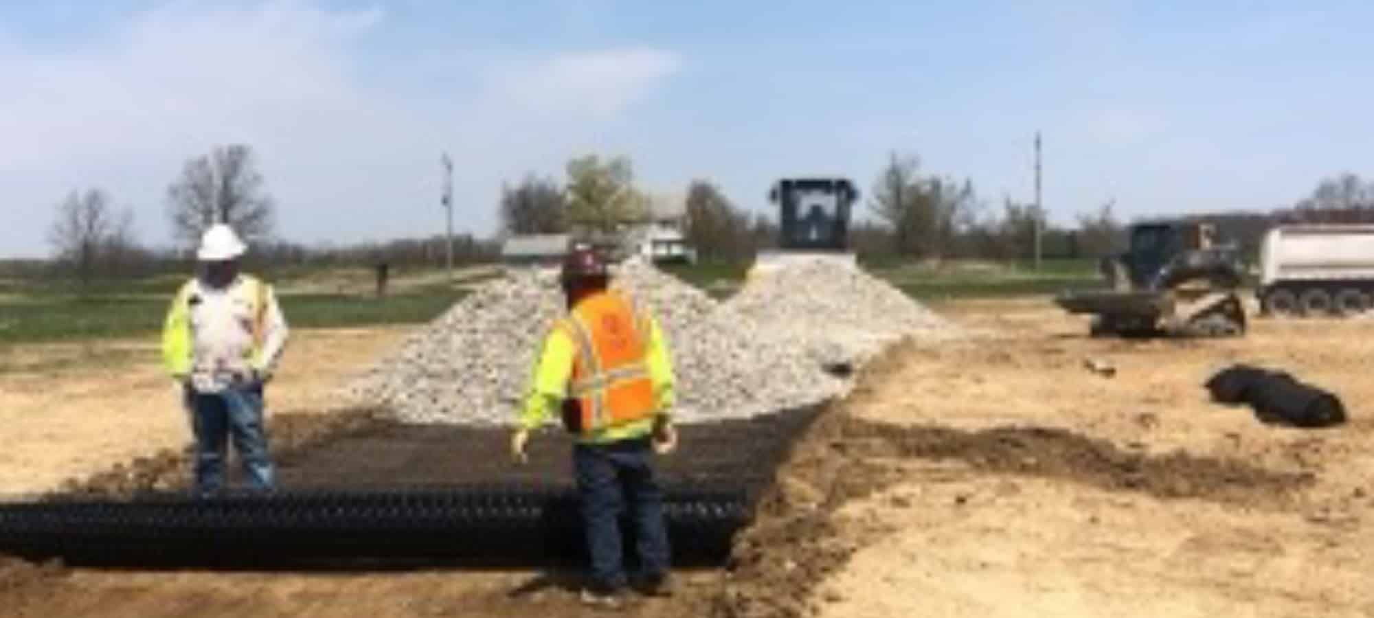 Blue Elk Solar construction site location in the process of constructing temporary access roads.