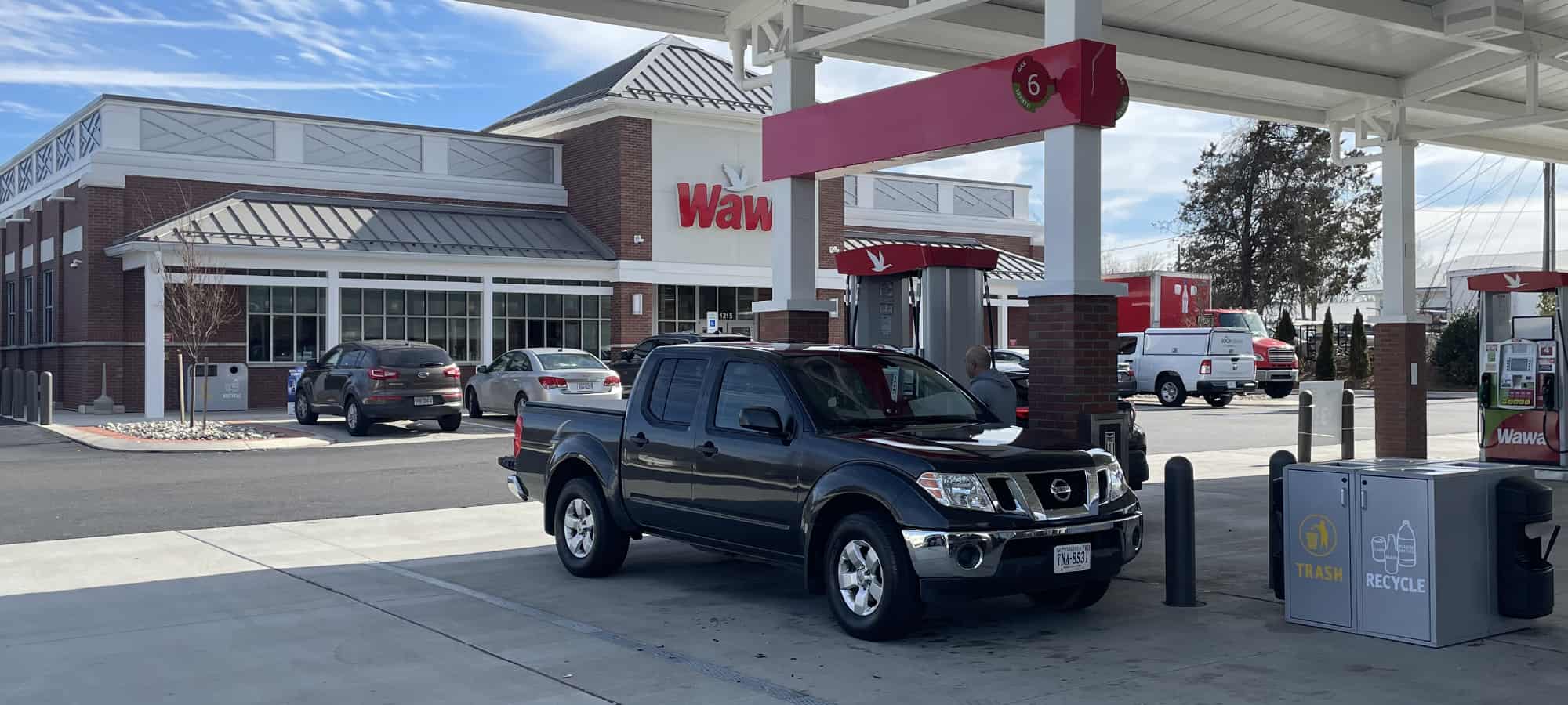 Wawa gas station with impervious surfaces uses R-Tank for storing stormwater underground.