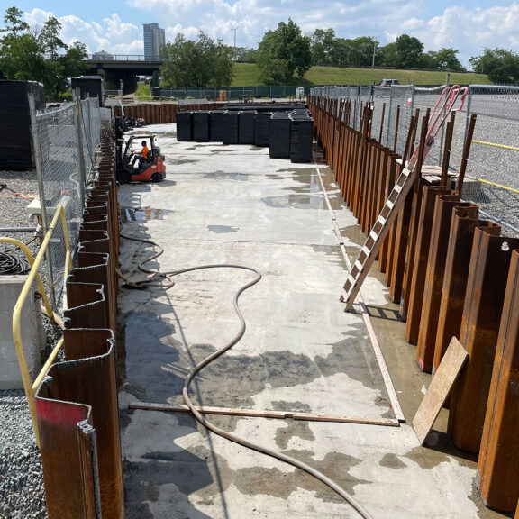 Installing R-Tank stormwater modules underground to support the new Harvard University campus.