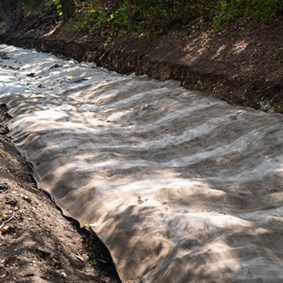 New ditch lining for revitalization project in Texas.