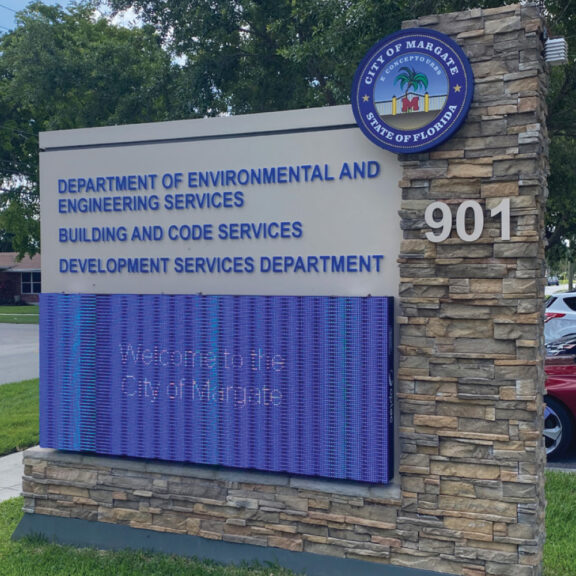 Department of environmental and engineering services sign in City Of Margate, FL